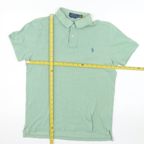 Ralph Lauren Men's Green Slim Fit Polo Shirt Size M 100% Cotton
