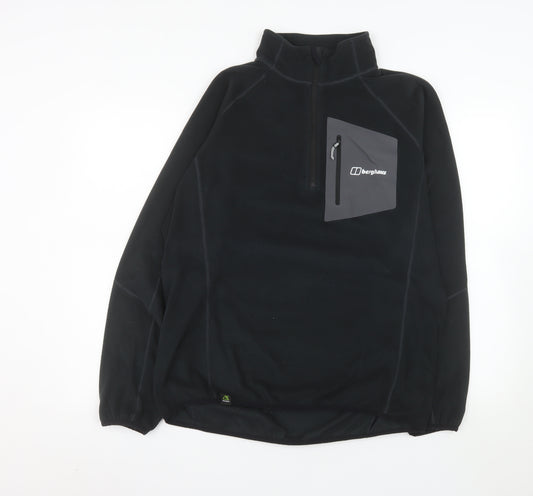 Berghaus Men’s Black Fleece 1/2 Zip Pullover Sweatshirt L