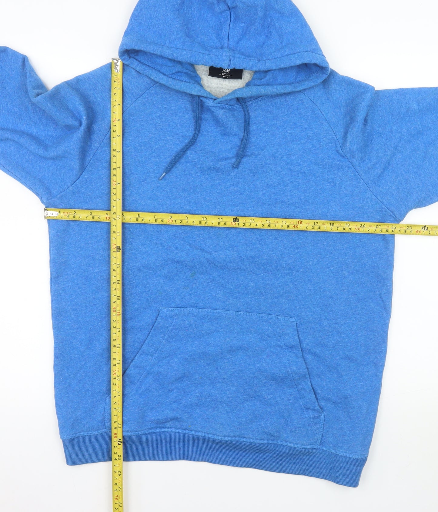 H&M Men's Blue Regular Fit Pullover Hoodie Size M