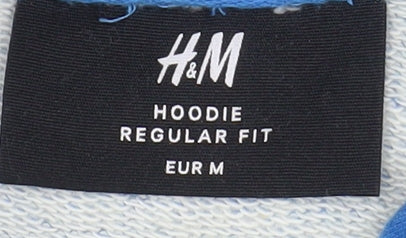 H&M Men's Blue Regular Fit Pullover Hoodie Size M