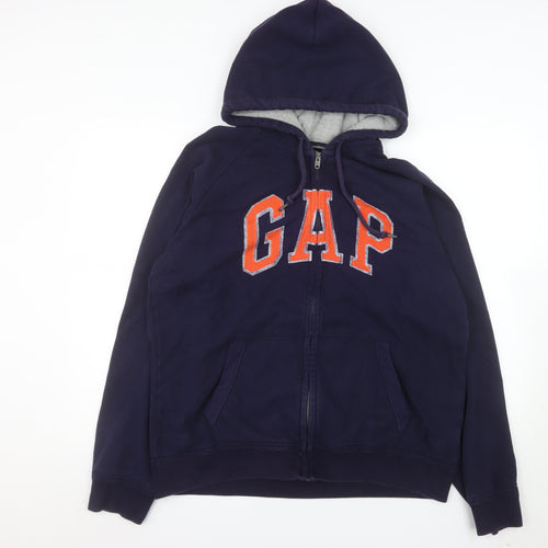 GAP Men’s Blue Full Zip Hooded Fleece Jacket XL Cotton Blend