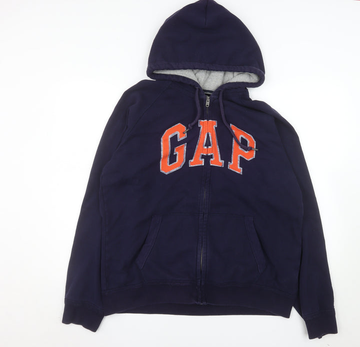 GAP Men’s Blue Full Zip Hooded Fleece Jacket XL Cotton Blend