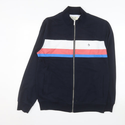 Original Penguin Men's Navy Bomber Jacket L Cotton Blend Full Zip