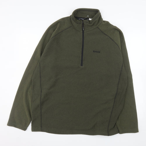 Regatta Mens Green 2XL Half Zip Fleece Sweatshirt Outdoor Pullover