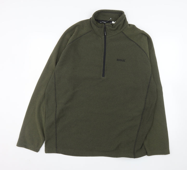 Regatta Mens Green 2XL Half Zip Fleece Sweatshirt Outdoor Pullover