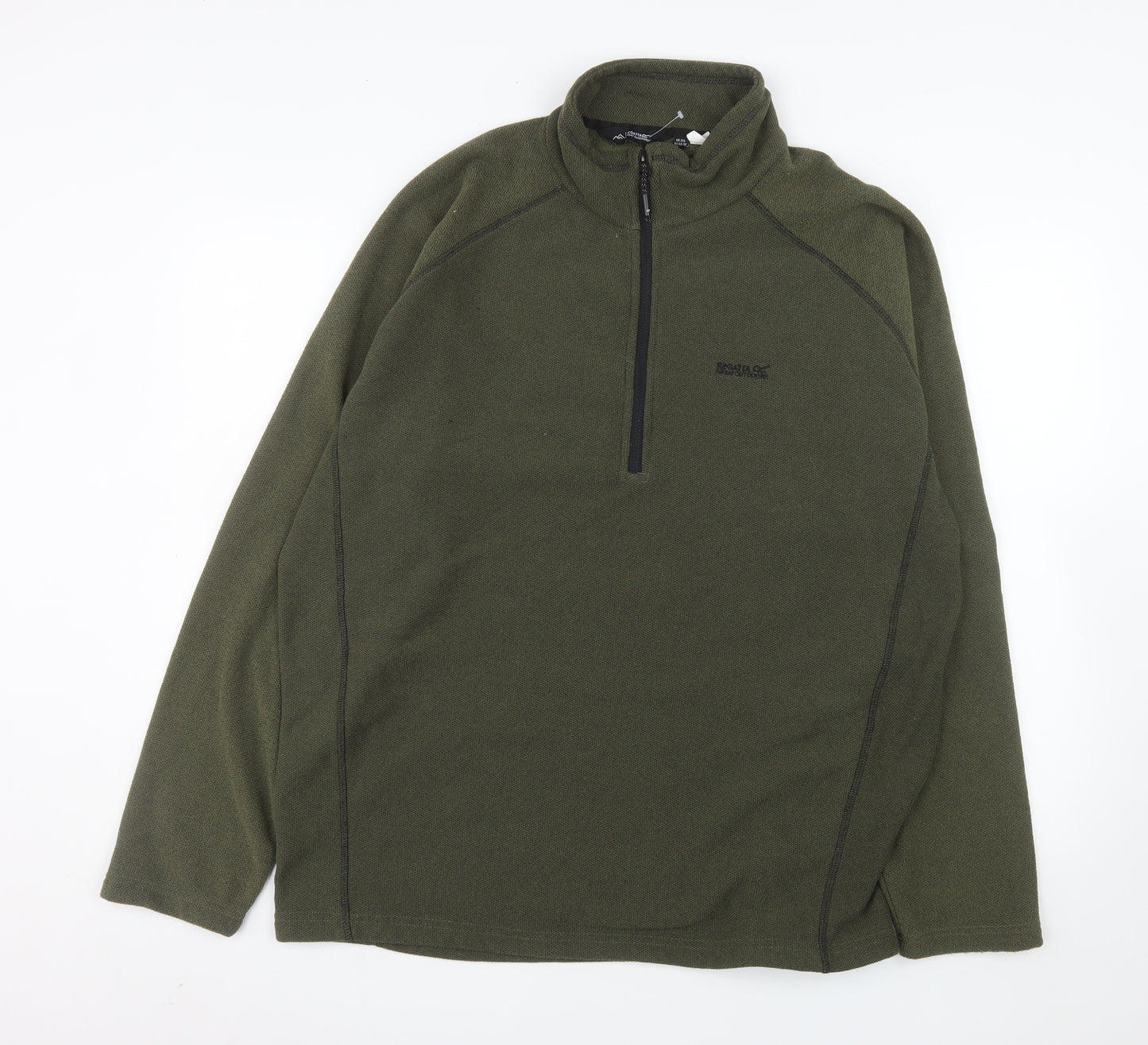 Regatta Mens Green 2XL Half Zip Fleece Sweatshirt Outdoor Pullover
