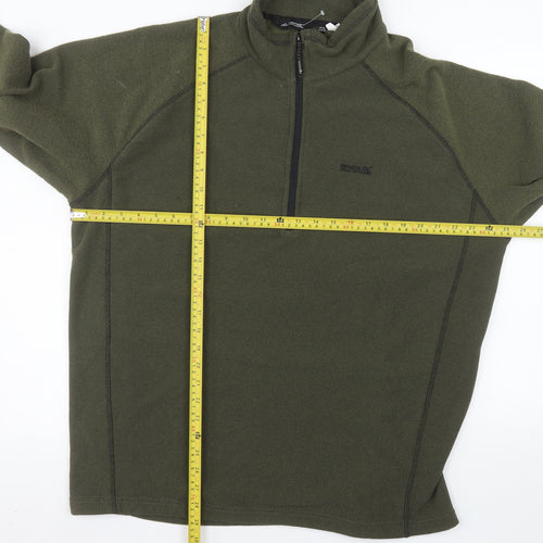 Regatta Mens Green 2XL Half Zip Fleece Sweatshirt Outdoor Pullover