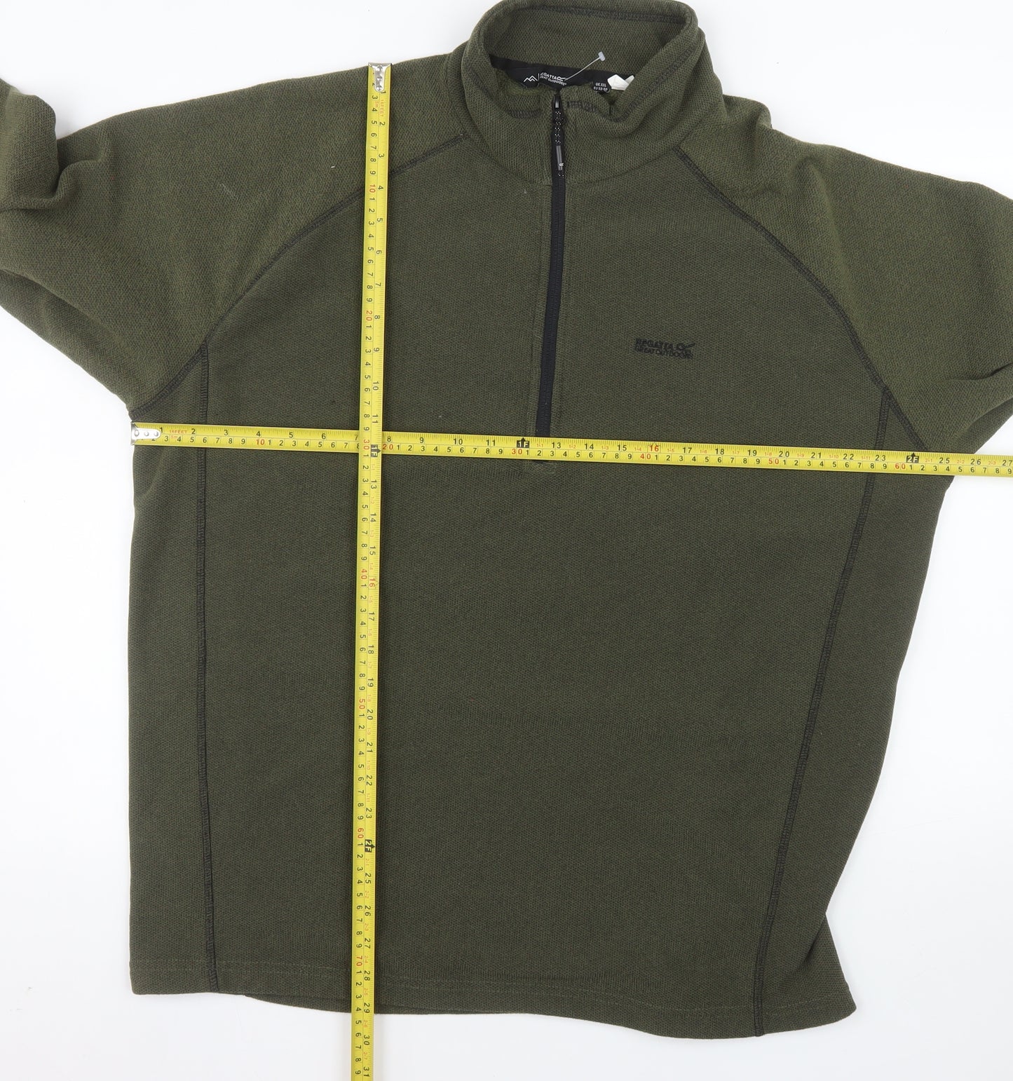 Regatta Mens Green 2XL Half Zip Fleece Sweatshirt Outdoor Pullover