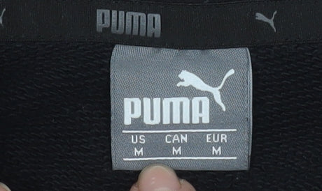 Puma Womens Black 1/4 Zip Cropped Sweatshirt Medium