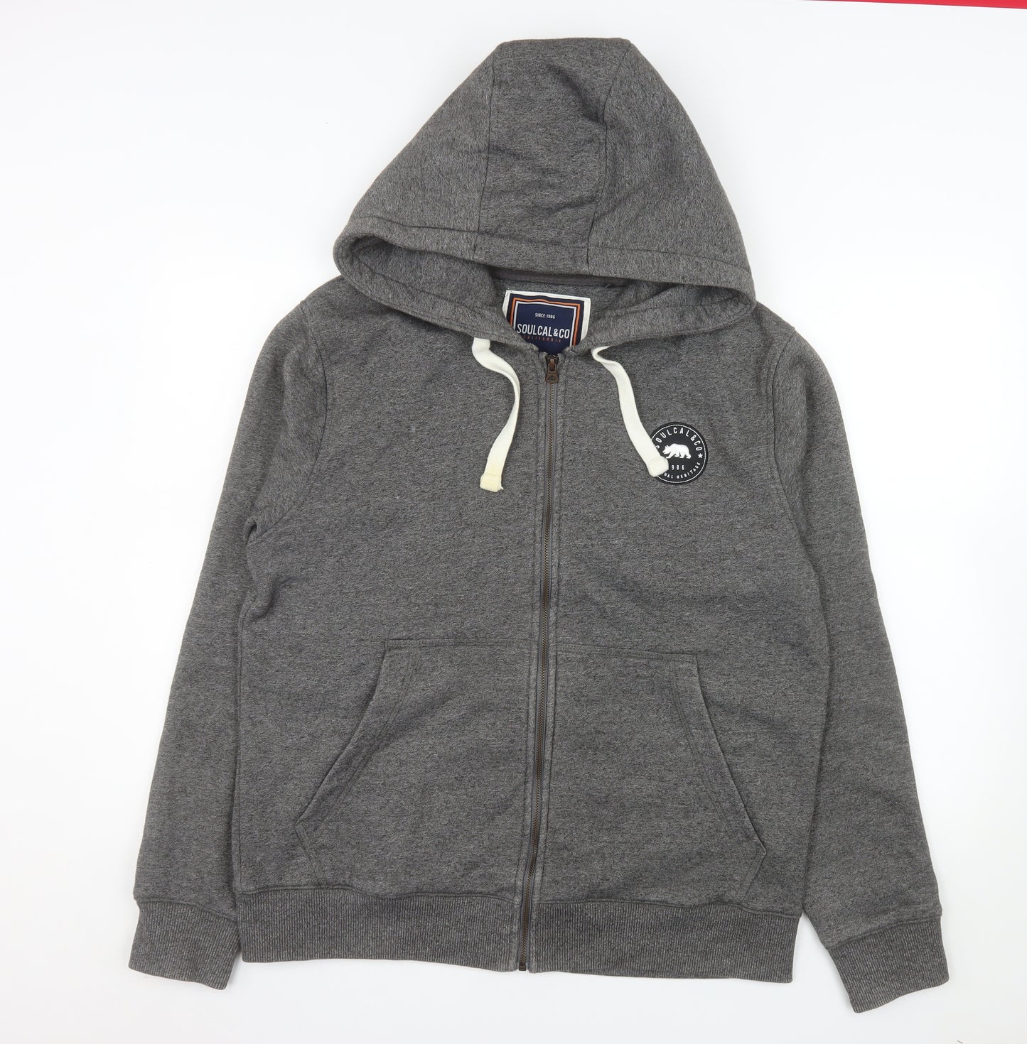 SoulCal & Co Women Grey 2XL Hooded Full Zip Cotton Blend Jacket