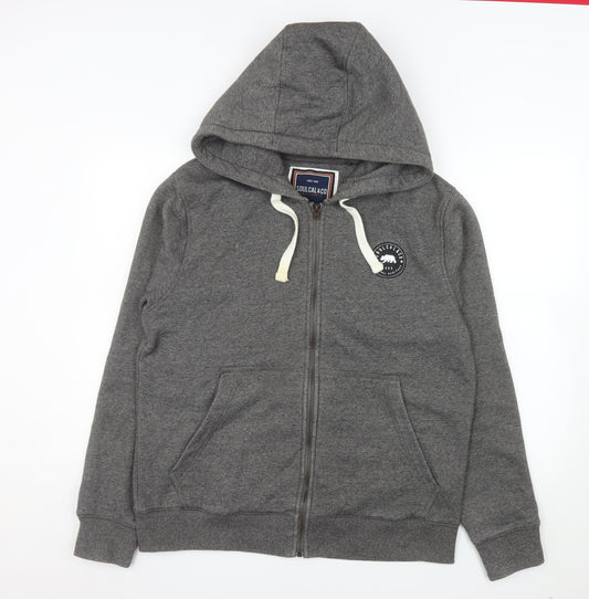 SoulCal & Co Women Grey 2XL Hooded Full Zip Cotton Blend Jacket