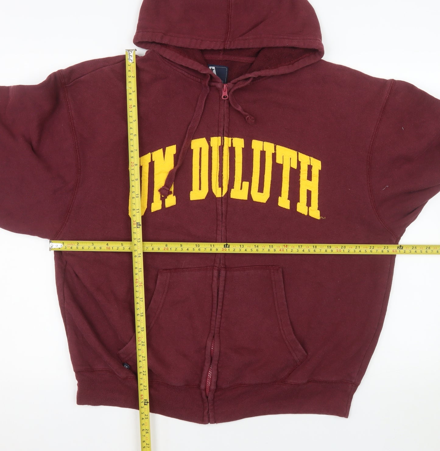 J. America Men’s Red XL Full Zip Hooded Fleece Jacket UM Duluth