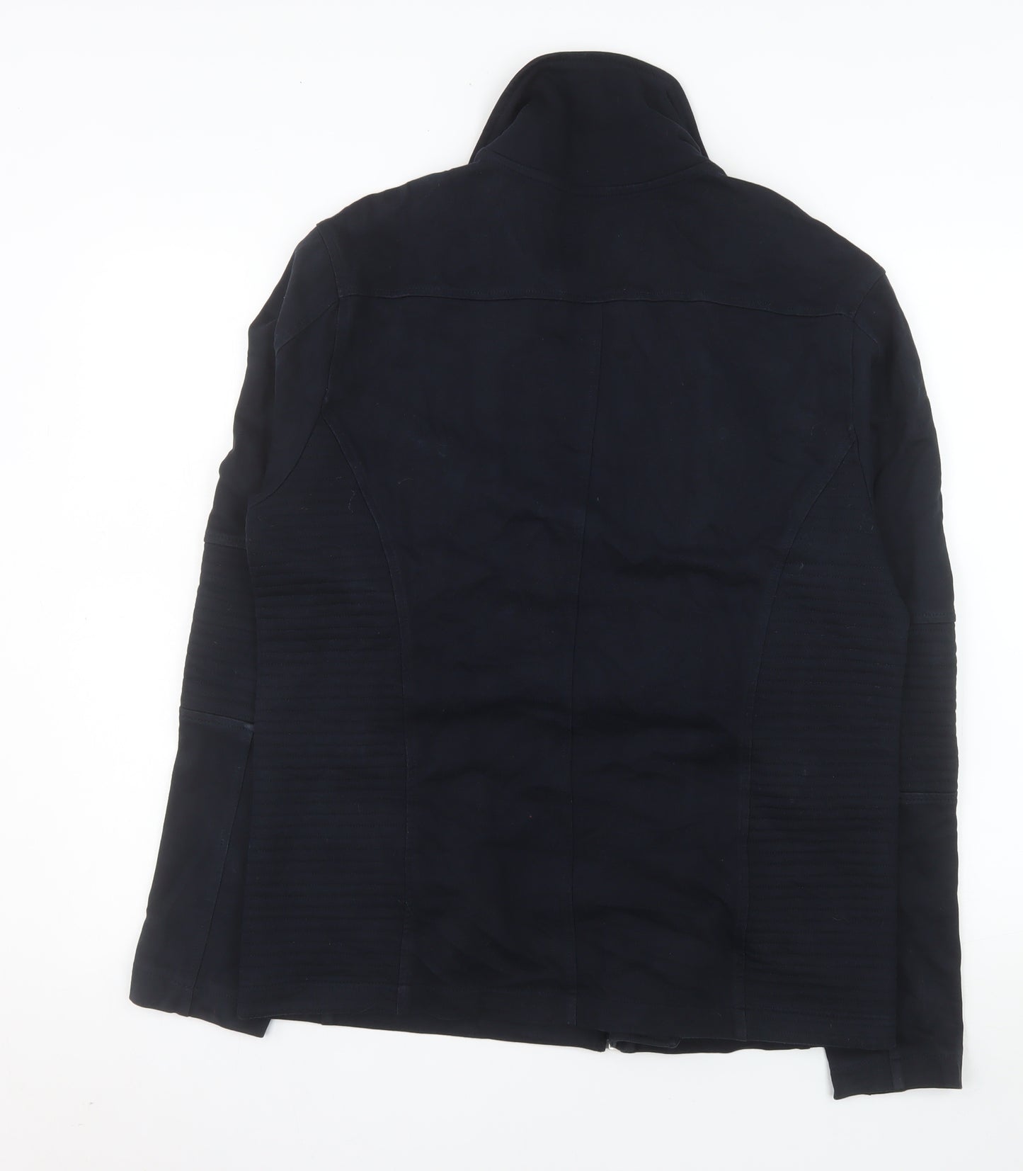 Zara Man Men's Black Cotton Biker Jacket XL Zip Pockets Classic Style