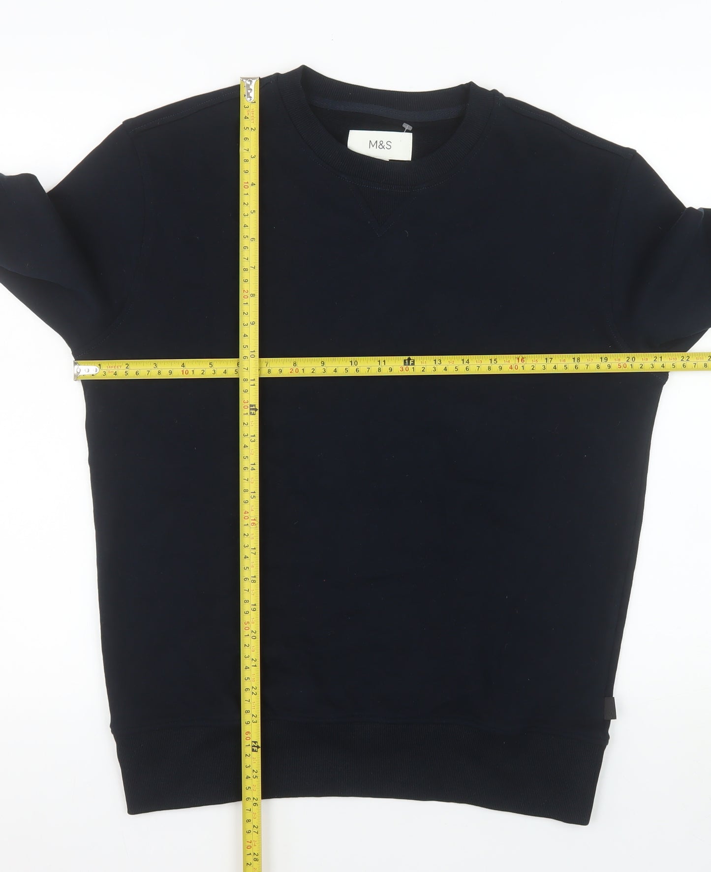 Marks and Spencer Men's Black Crew Neck Pullover Sweatshirt Size M