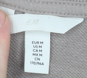 H&M Womens Beige Crew Neck Pullover Sweatshirt Size 12 Cotton Blend