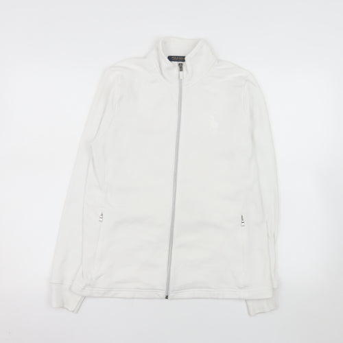 Ralph Lauren Polo Golf Women's White Fleece Zip Jacket Size M