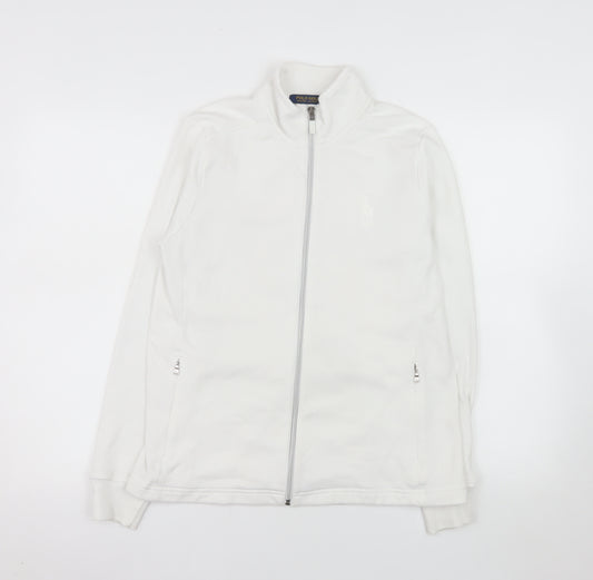 Ralph Lauren Polo Golf Women's White Fleece Zip Jacket Size M