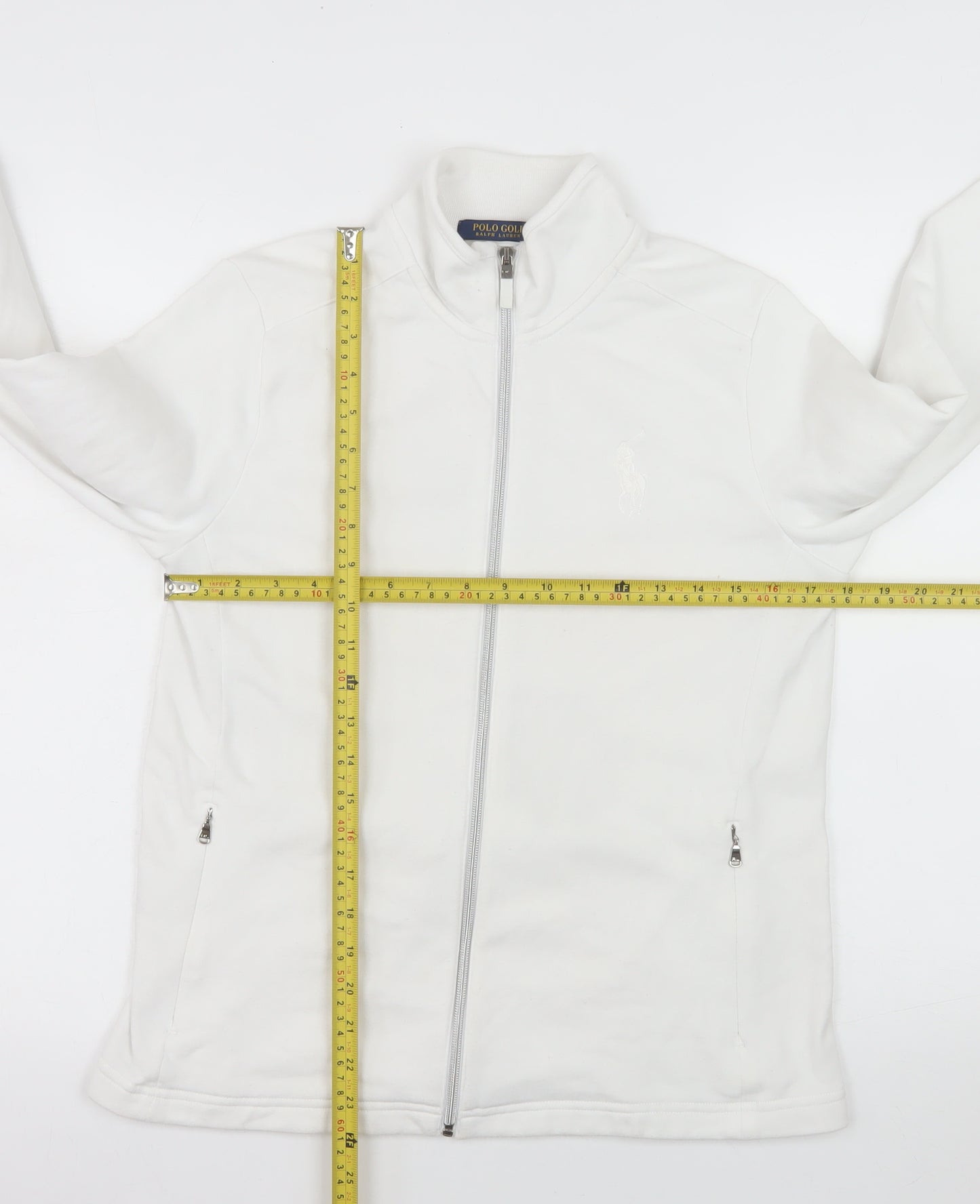 Ralph Lauren Polo Golf Women's White Fleece Zip Jacket Size M