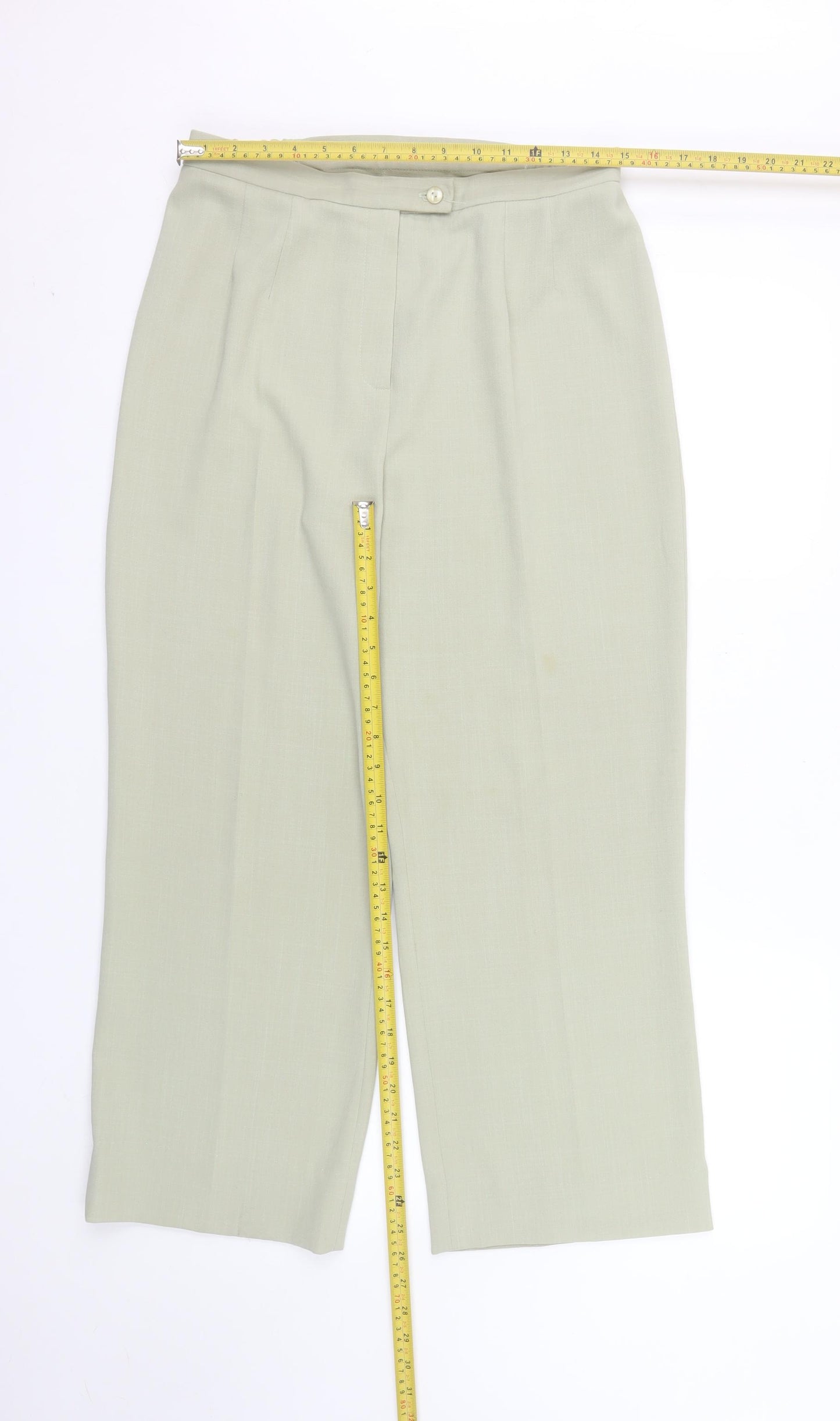 GOLD by Michael H Women’s Beige Size 14 Pleated High Rise Straight Trousers