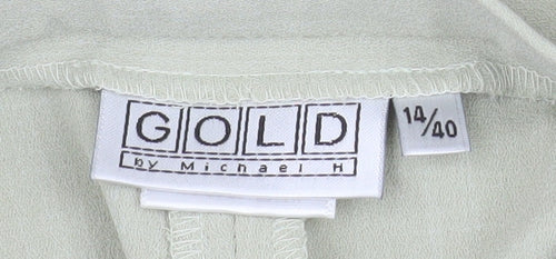 GOLD by Michael H Women’s Beige Size 14 Pleated High Rise Straight Trousers