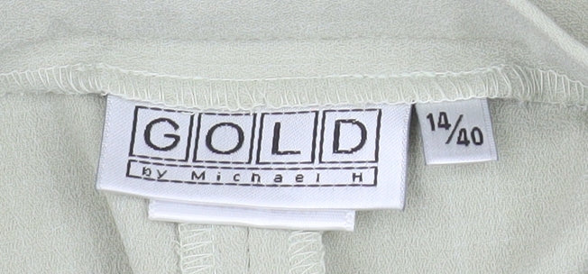 GOLD by Michael H Women’s Beige Size 14 Pleated High Rise Straight Trousers