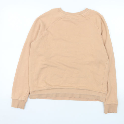 Next Women Beige 'New York' Cotton Crew Neck Pullover Sweatshirt M