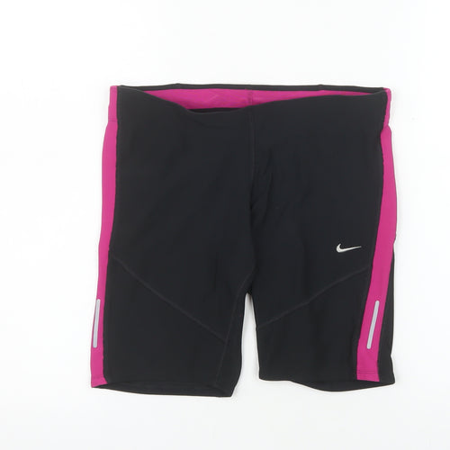 Nike Womens Black Pink Dri-FIT Biker Shorts Size M - Athletic Fit