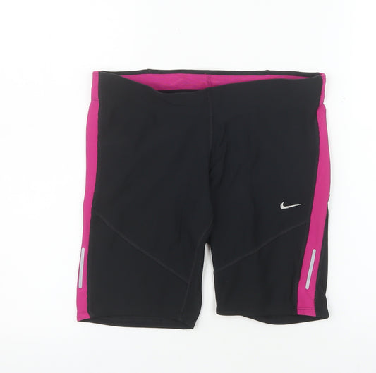 Nike Womens Black Pink Dri-FIT Biker Shorts Size M - Athletic Fit