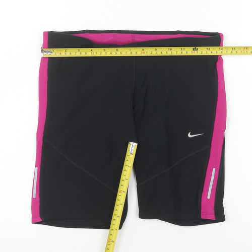 Nike Womens Black Pink Dri-FIT Biker Shorts Size M - Athletic Fit