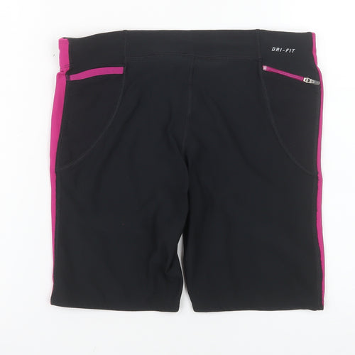Nike Womens Black Pink Dri-FIT Biker Shorts Size M - Athletic Fit