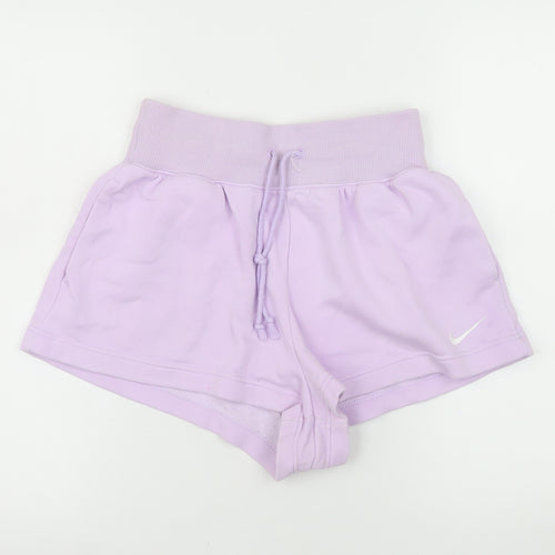 Nike Women’s Purple Sweat Shorts Size S Drawstring Waist Activewear