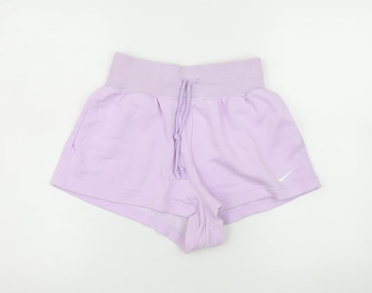 Nike Women’s Purple Sweat Shorts Size S Drawstring Waist Activewear