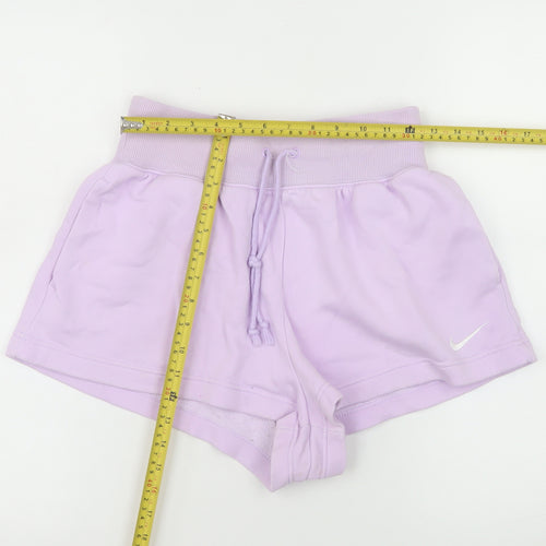 Nike Women’s Purple Sweat Shorts Size S Drawstring Waist Activewear