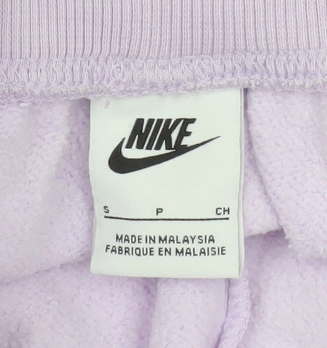 Nike Women’s Purple Sweat Shorts Size S Drawstring Waist Activewear