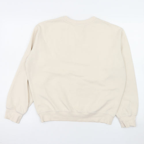 H&M Women's Beige Tennis Club Pullover Sweatshirt XS Cotton Blend