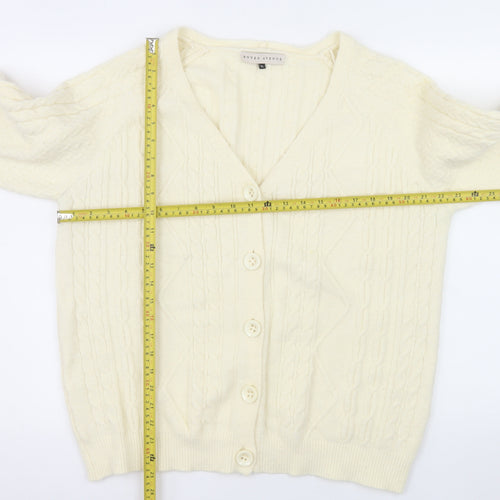 Rowen Avenue Women’s Ivory Cable Knit Cardigan XL