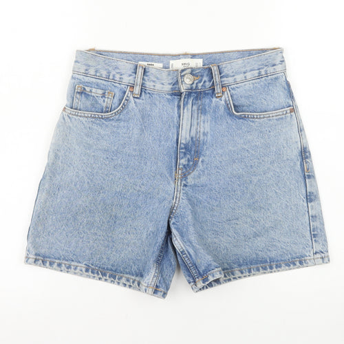 MNG Women's Blue Denim High Rise Mom Shorts Size 6