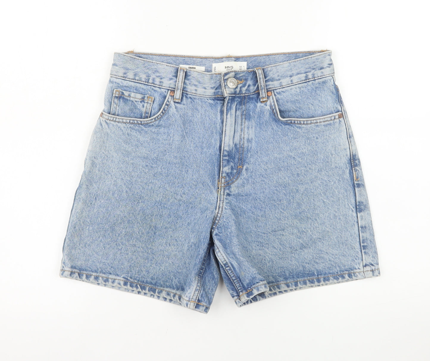 MNG Women's Blue Denim High Rise Mom Shorts Size 6