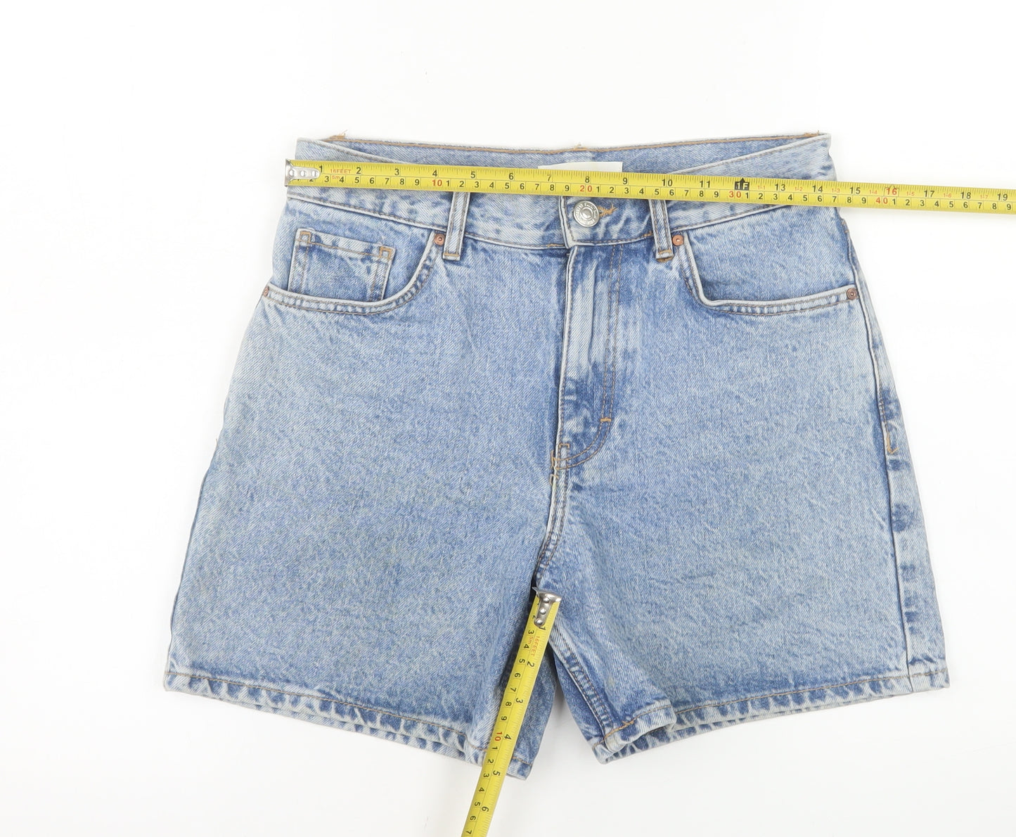 MNG Women's Blue Denim High Rise Mom Shorts Size 6