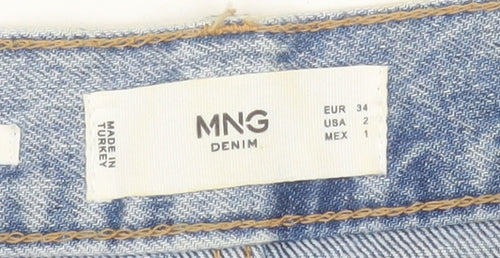MNG Women's Blue Denim High Rise Mom Shorts Size 6
