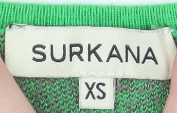 Surkana Women's Multicoloured Striped Crew Neck Pullover Jumper XS