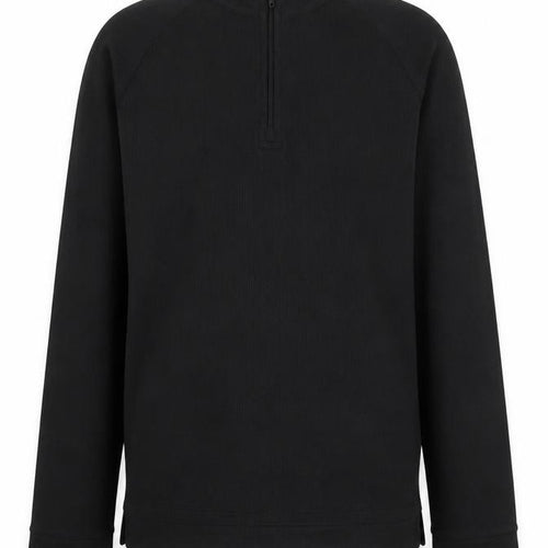 Trespass Boys Black 11-12 Years 1/4 Zip Fleece Sweatshirt