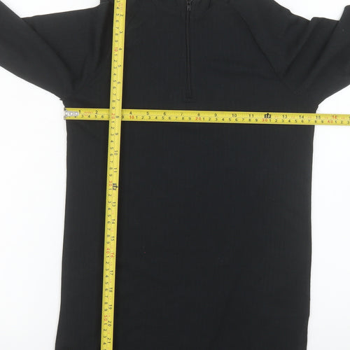 Trespass Boys Black 11-12 Years 1/4 Zip Fleece Sweatshirt