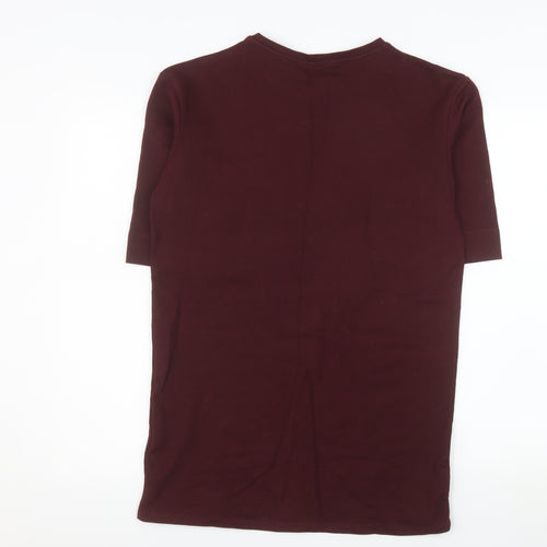 HITE PARK Unisex Adults Brown XS Slim Fit Crew Neck T-Shirt