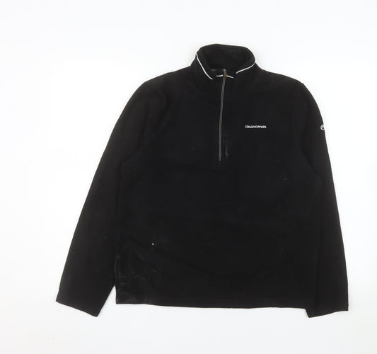 Craghoppers Men’s Black Fleece 1/4 Zip Pullover Sweatshirt Size S