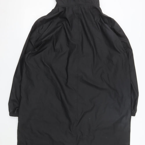 ASOS DESIGN Womens Black Hooded Rain Coat Size M Long Waterproof