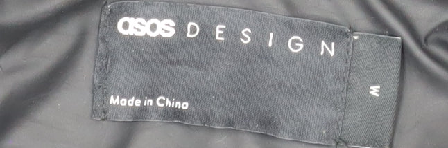 ASOS DESIGN Womens Black Hooded Rain Coat Size M Long Waterproof