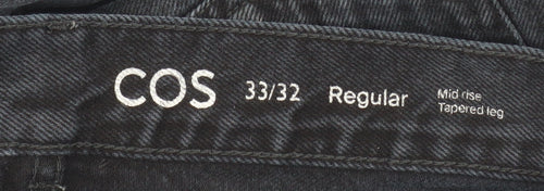 COS Women Black Mid Rise Tapered Jeans Size 33/32 Regular Fit