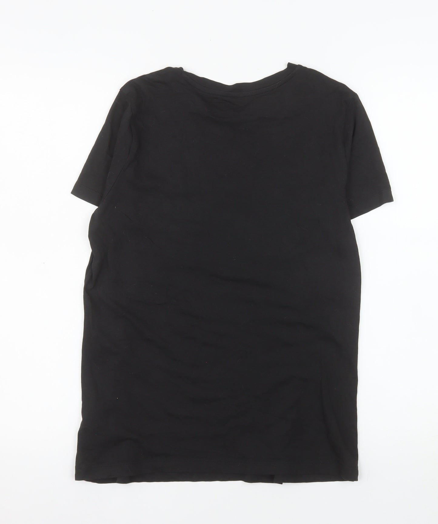 Puma Women's Black Floral Logo Crew Neck Short Sleeve T-Shirt M