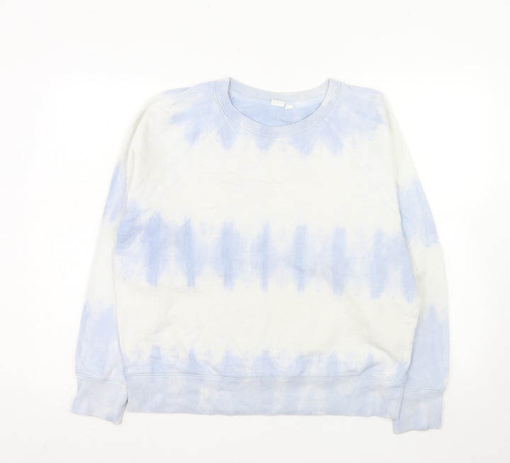 GAP Women Blue Tie-Dye Pullover Sweatshirt Size M